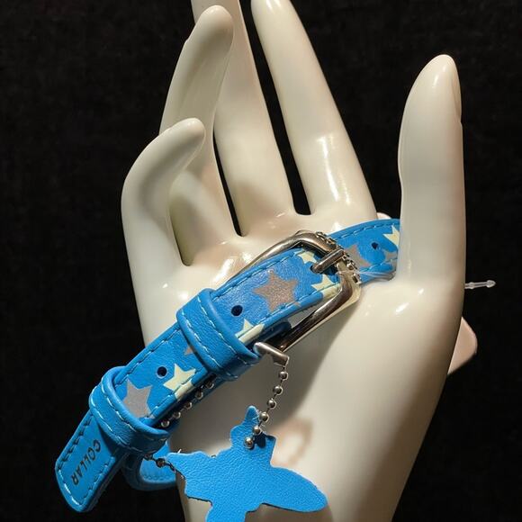 P0001 Pet Collar Light Blue with Stars - Picture 4 of 4